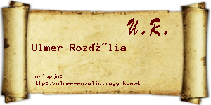 Ulmer Rozália névjegykártya