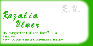 rozalia ulmer business card